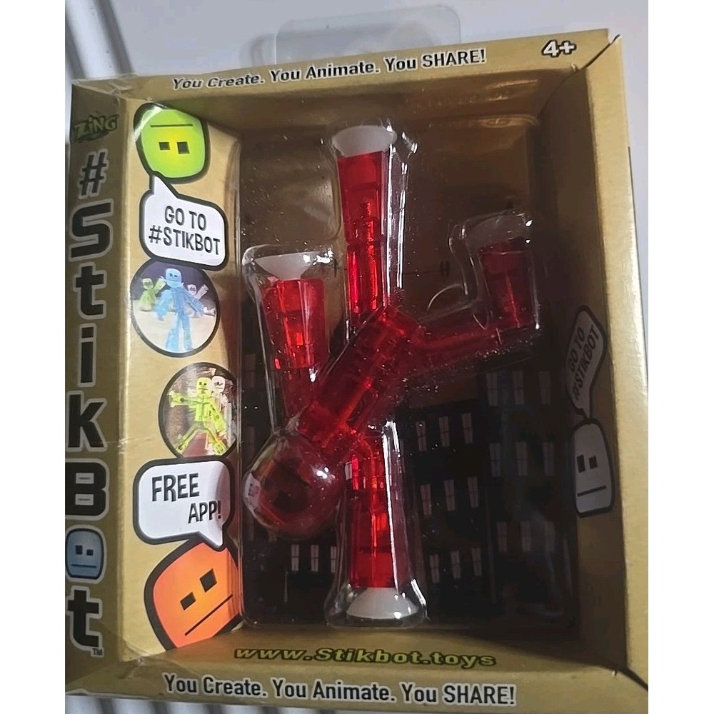 Stikbot Clear and Red Translucent Red String Action Figure Create Animation - Picture 2 of 4